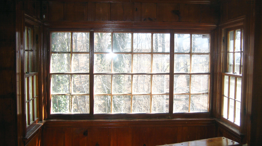 Classic wood bay window interior