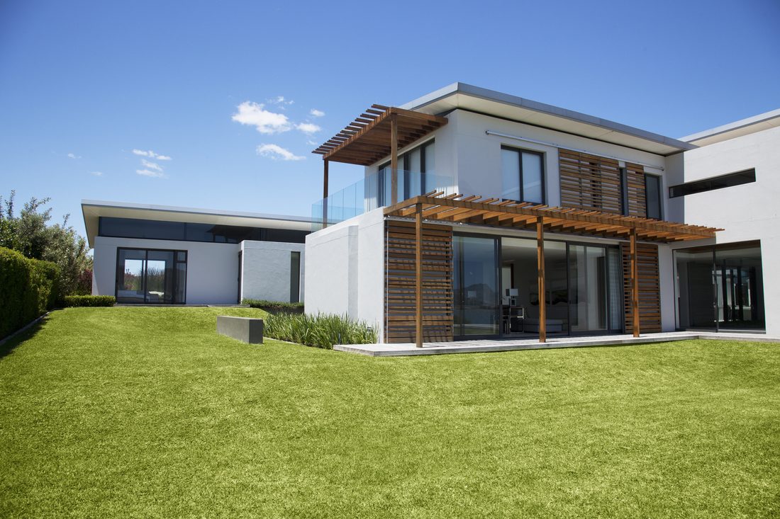 Family home with a pergola and new windows