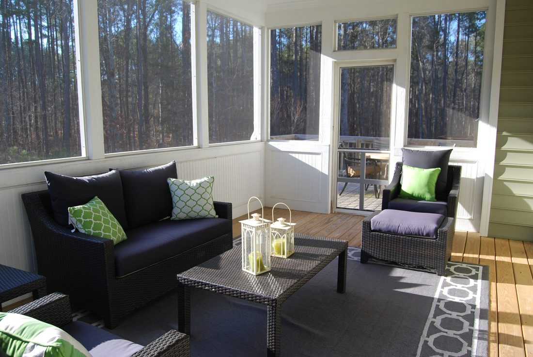 Sunroom porch with windows on every side